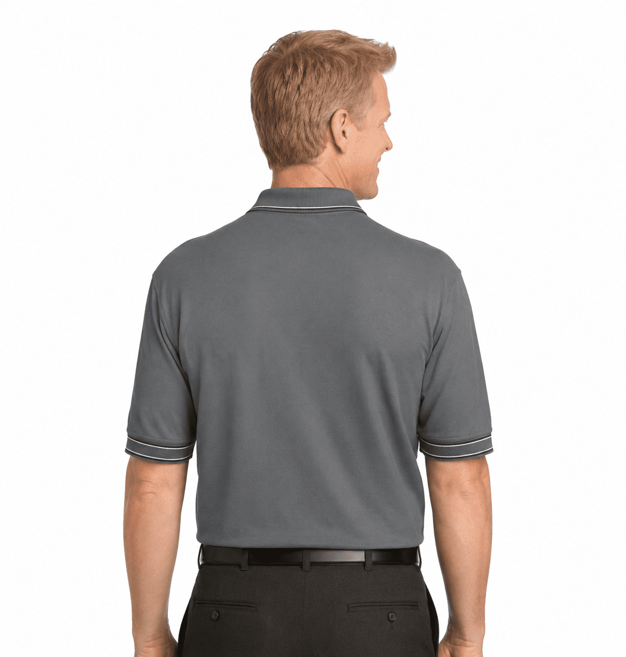 Men's Easy Care Tipped Polo - Image 4