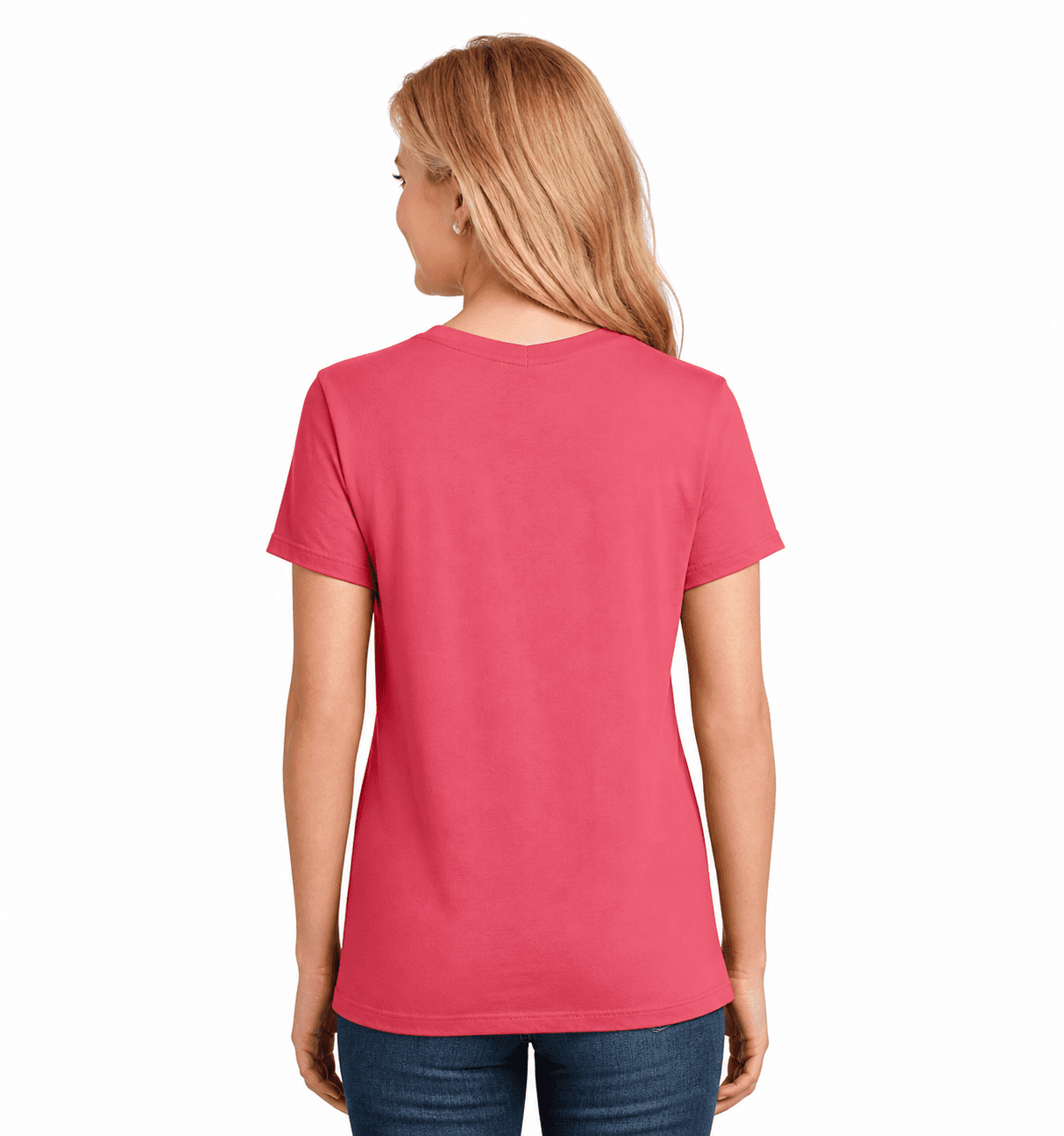 Port and Company Ladies 100% Cotton V-Neck Tee - Image 4