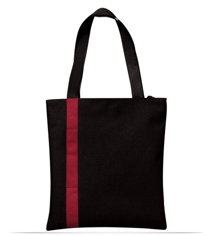 Custom Embroidered Logo Stripe Tote Bag