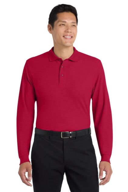 50/50 Pique Long Sleeve Polo Shirt - Image 5