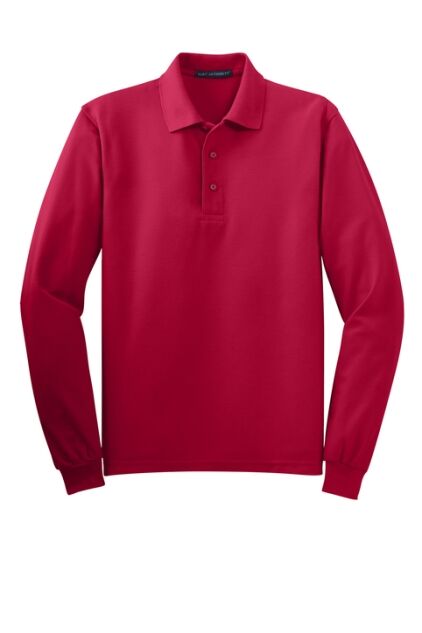 50/50 Pique Long Sleeve Polo Shirt - Image 2