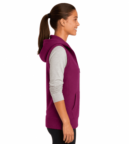 Sport-Tek Ladies Hooded Fleece Vest - Image 2