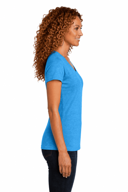 District Made Ladies Perfect Blend V-Neck Tee - Image 2