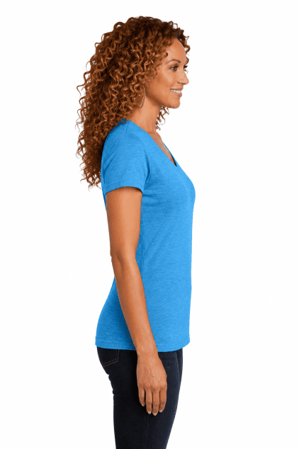 District Made Ladies Perfect Blend V-Neck Tee - Image 3