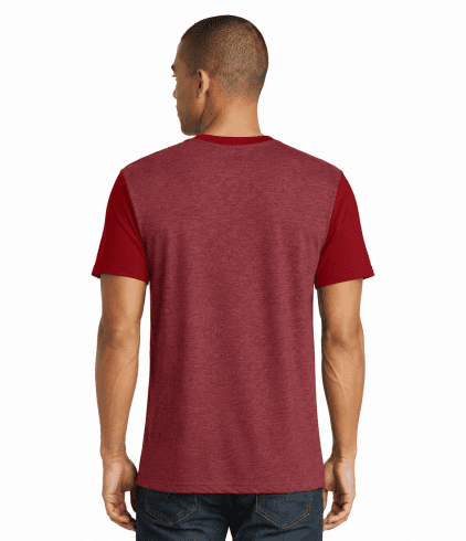 District Men's Tee Contrast Sleeves & Pocket - Image 4
