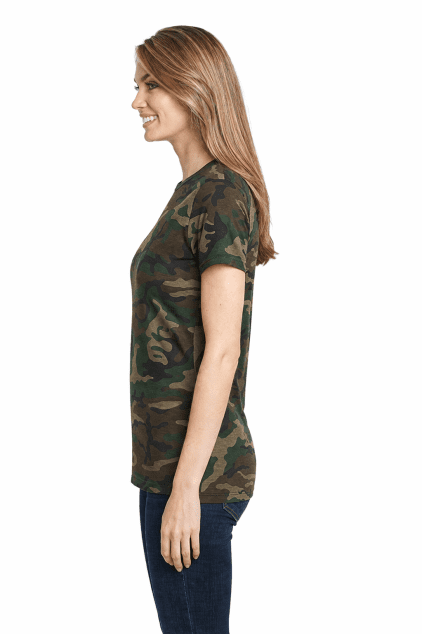 District Ladies Camo Crew Tee - Image 3
