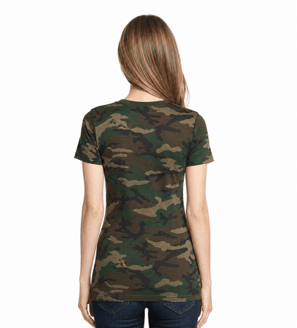District Ladies Camo Crew Tee - Image 4