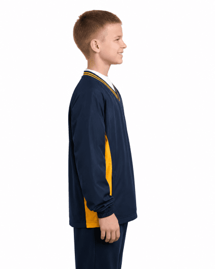 Sport-Tek Youth Tipped V-Neck Raglan Wind Shirt - Image 3