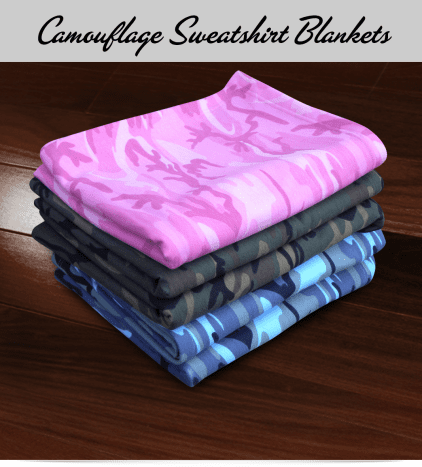 Custom Camouflage Sweatshirt Blankets