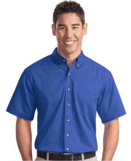 Custom Logo on Port Authority Short Sleeve Twill Shirt