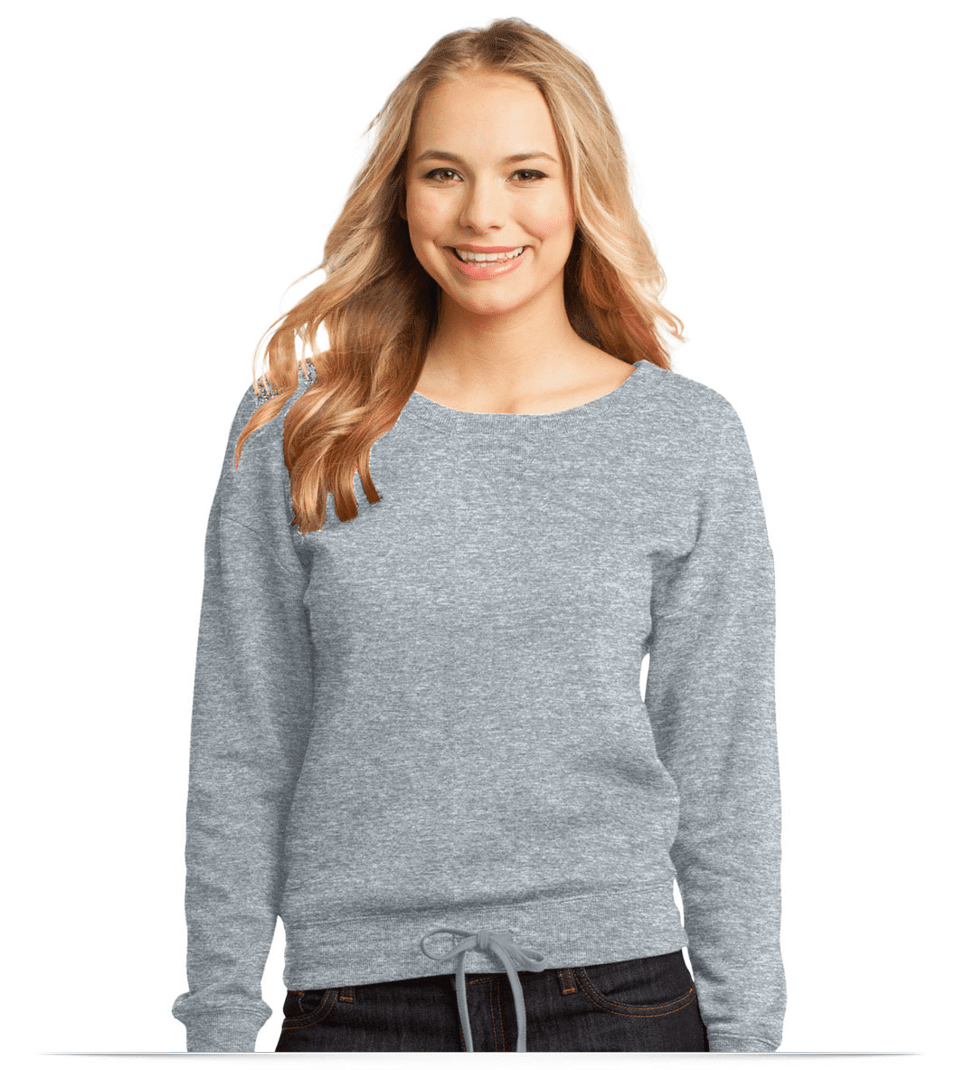 Customize Juniors Core Fleece Wide Neck Pullover