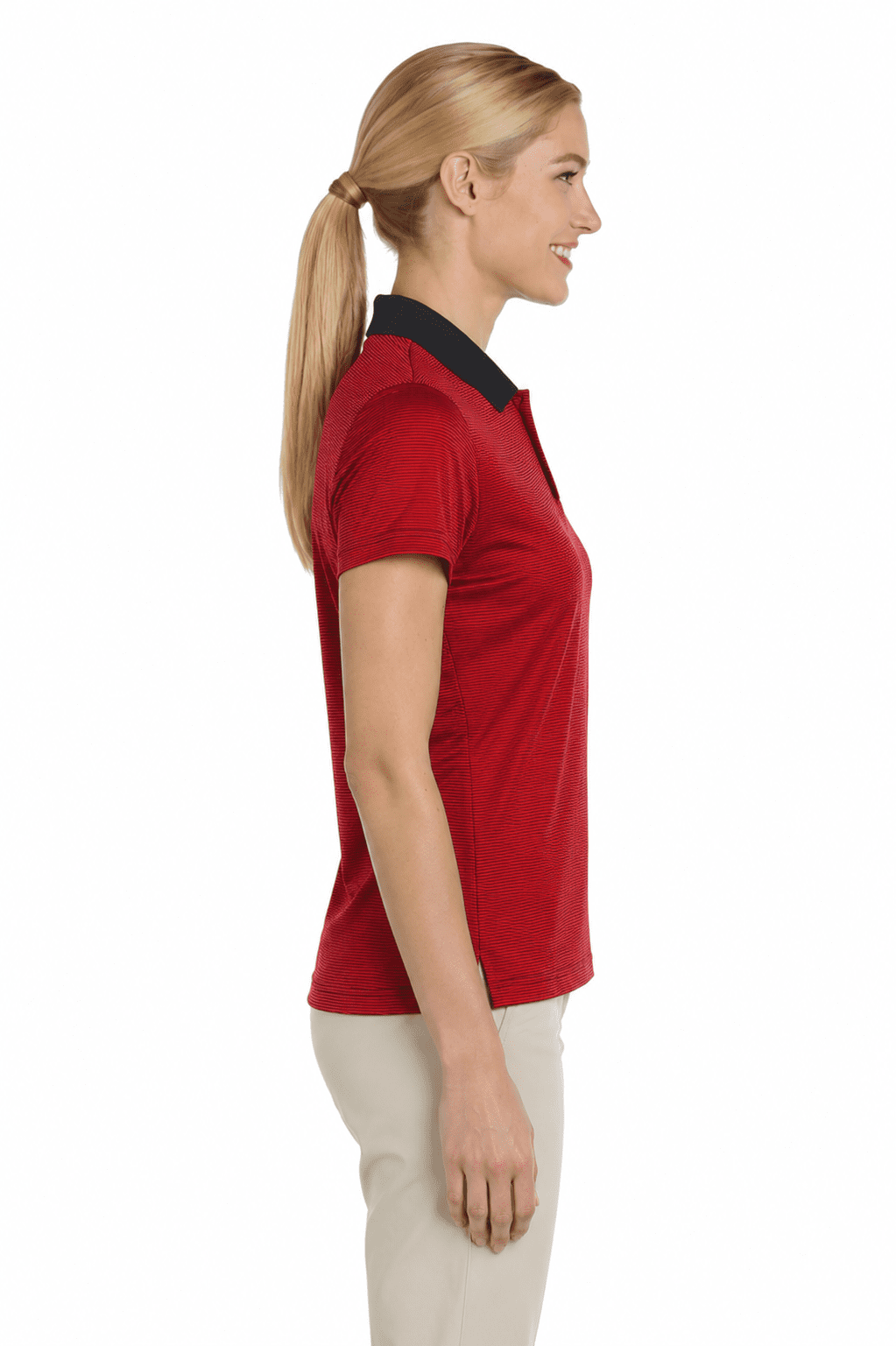 Adidas Ladies Stripe Polo Shirt - Image 2