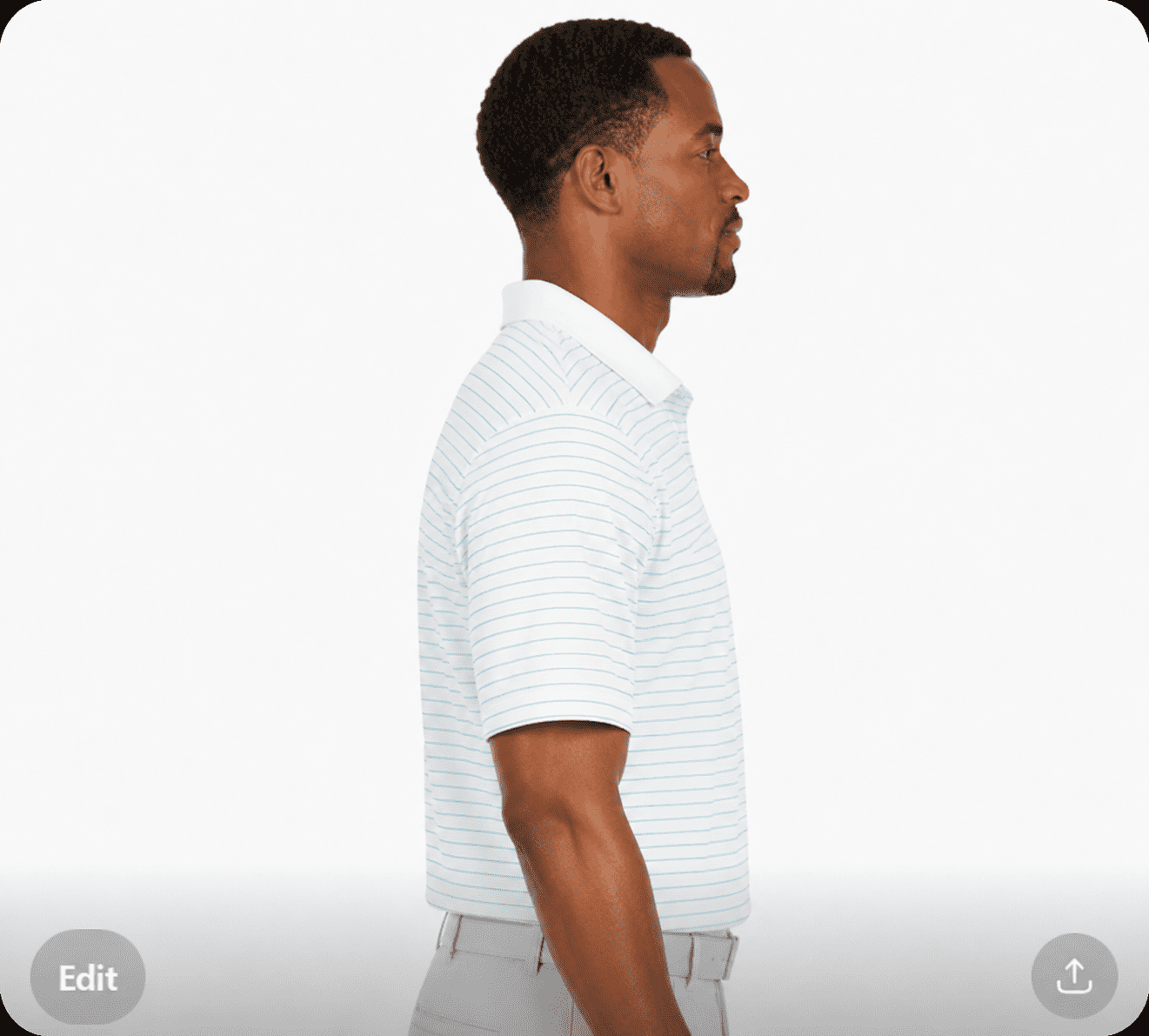 Adidas Stripped Polo Shirt - Image 2