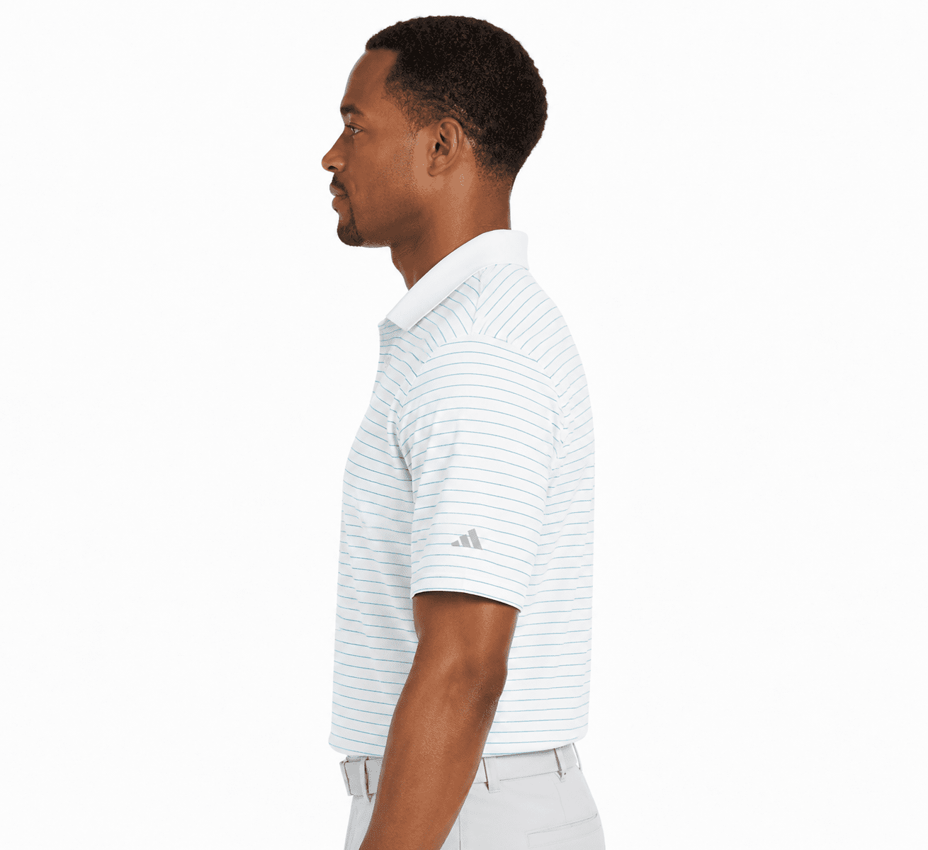 Adidas Stripped Polo Shirt - Image 3