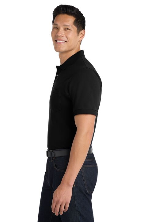 Pique Knit Pocket Polo Shirt - Image 3