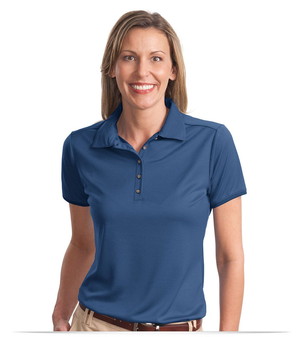 Ladies Poly-Bamboo Charcoal Birdseye Jacquard Polo