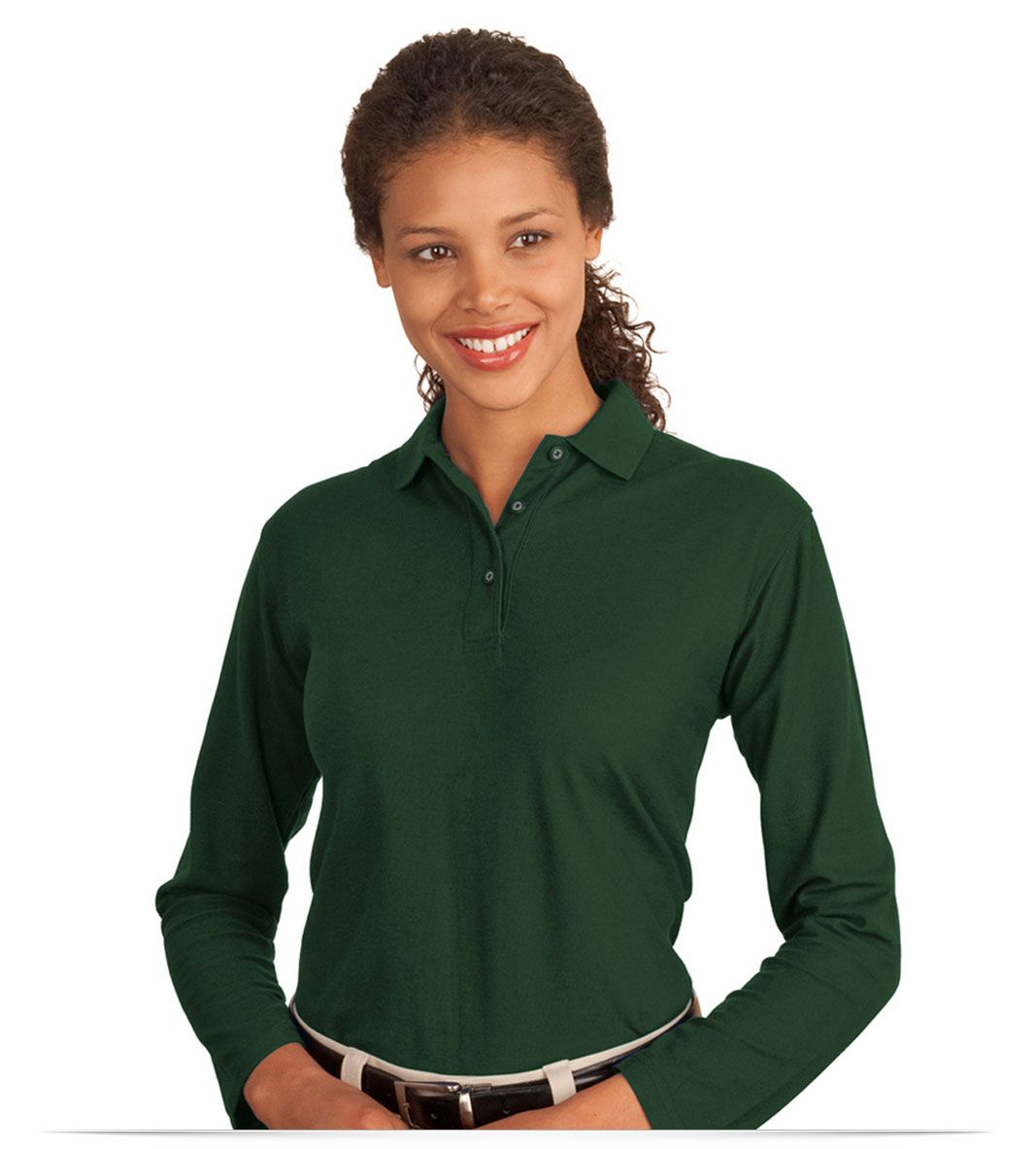Customize 50/50 Custom Long Sleeve Polo Shirt Ladies