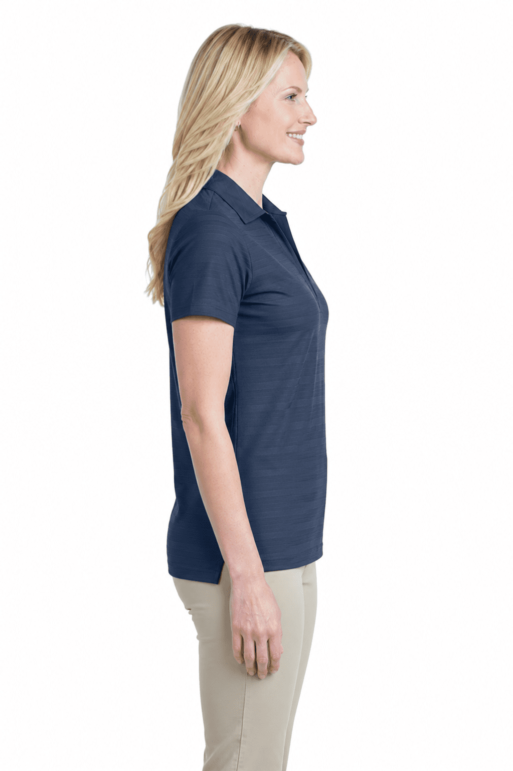 Ladies Horizontal Pattern Polo shirt - Image 2