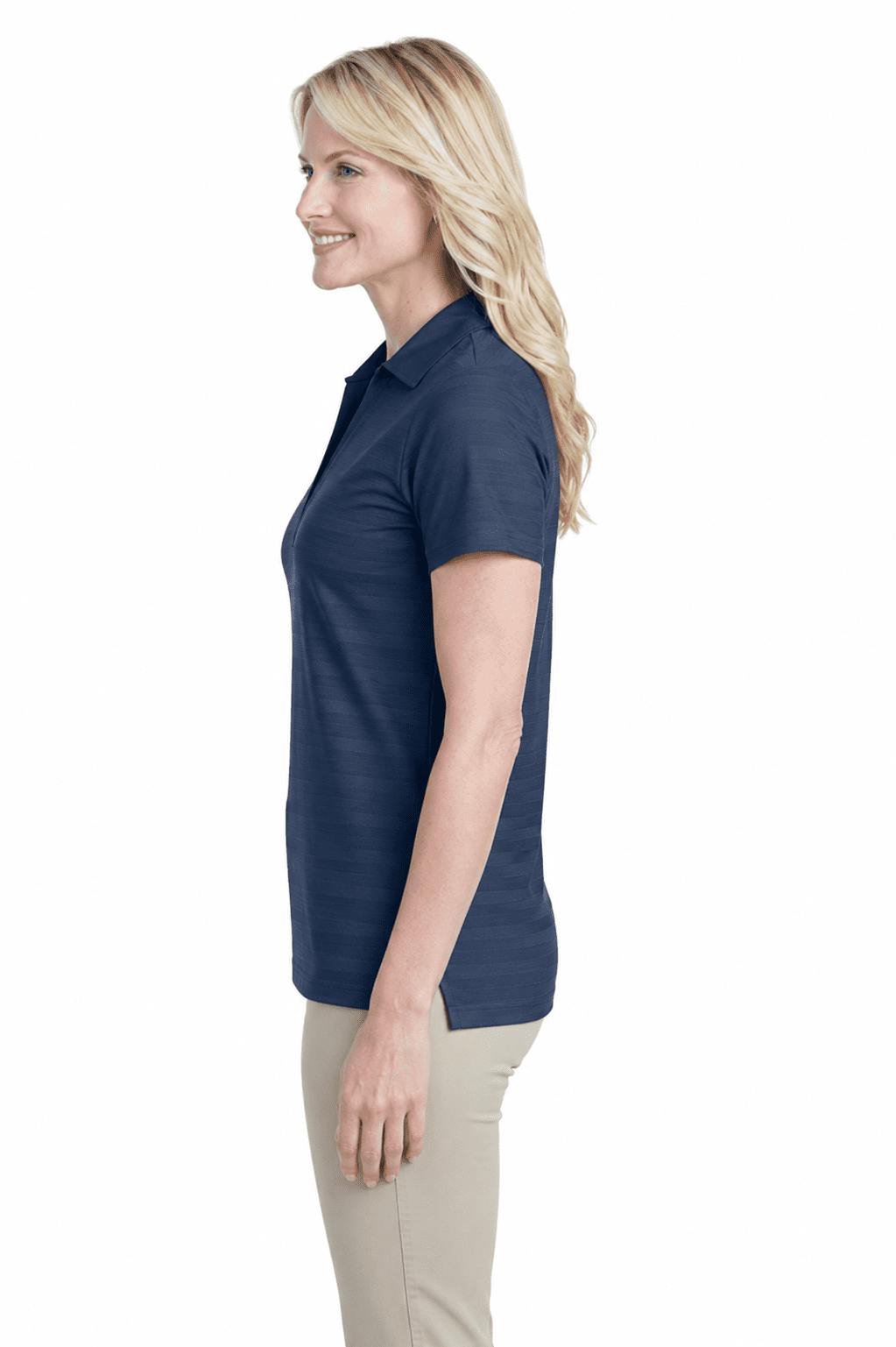 Ladies Horizontal Pattern Polo shirt - Image 3