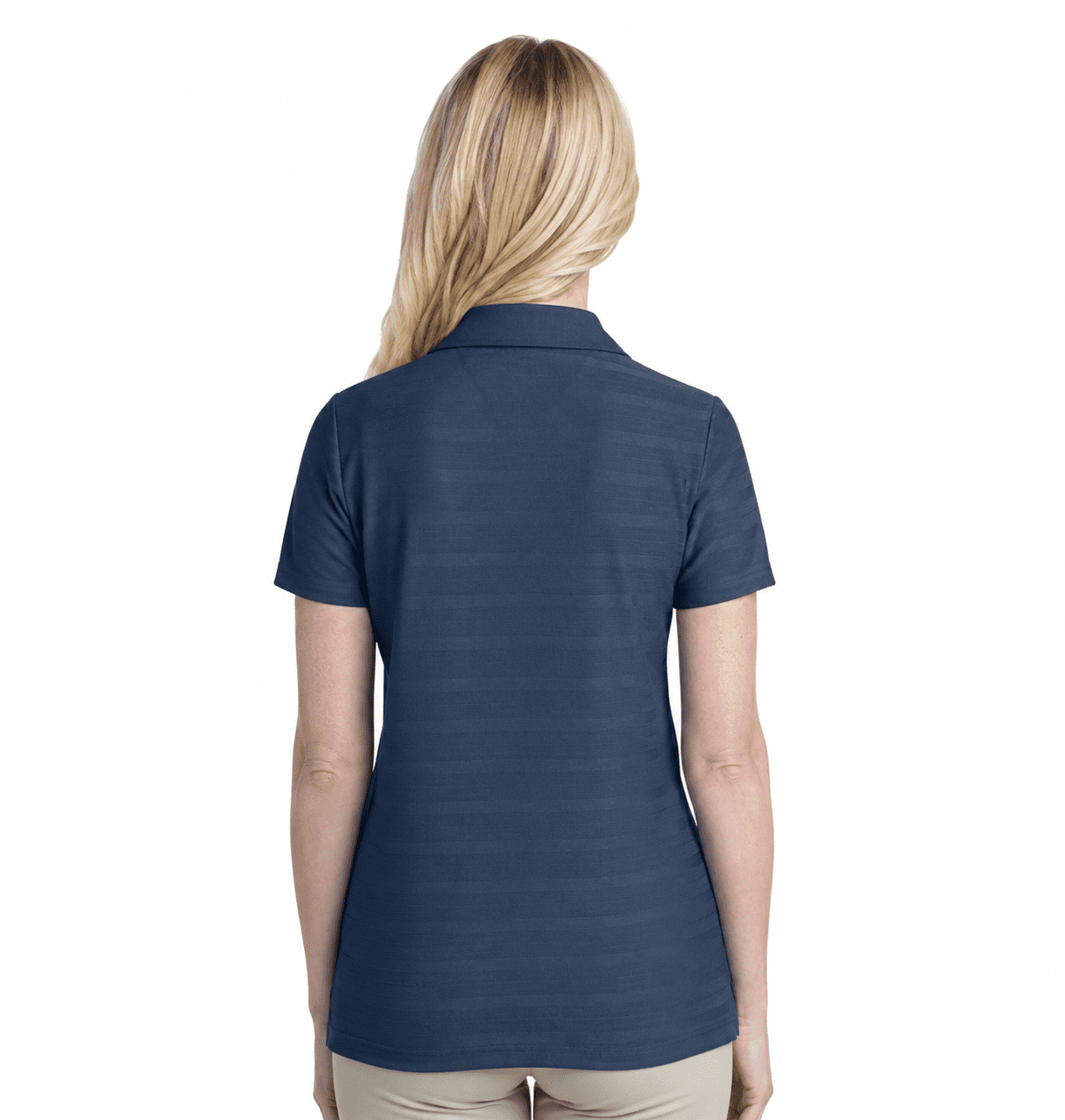 Ladies Horizontal Pattern Polo shirt - Image 4
