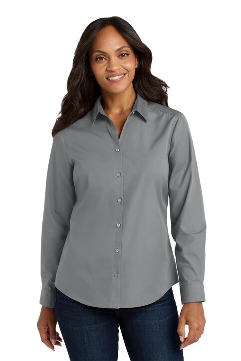 Ladies Long Sleeve Value Poplin Shirt - Image 5