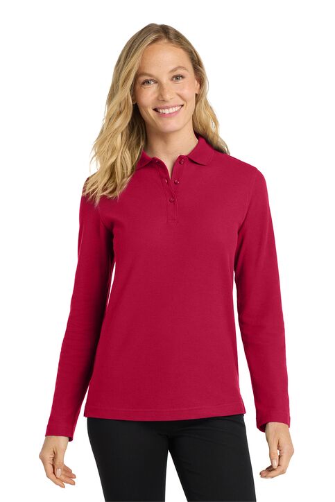 Ladies 50/50 Long Sleeve Polo Shirt - Image 5