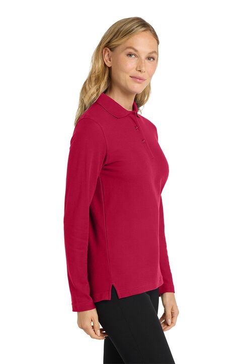 Ladies 50/50 Long Sleeve Polo Shirt - Image 3