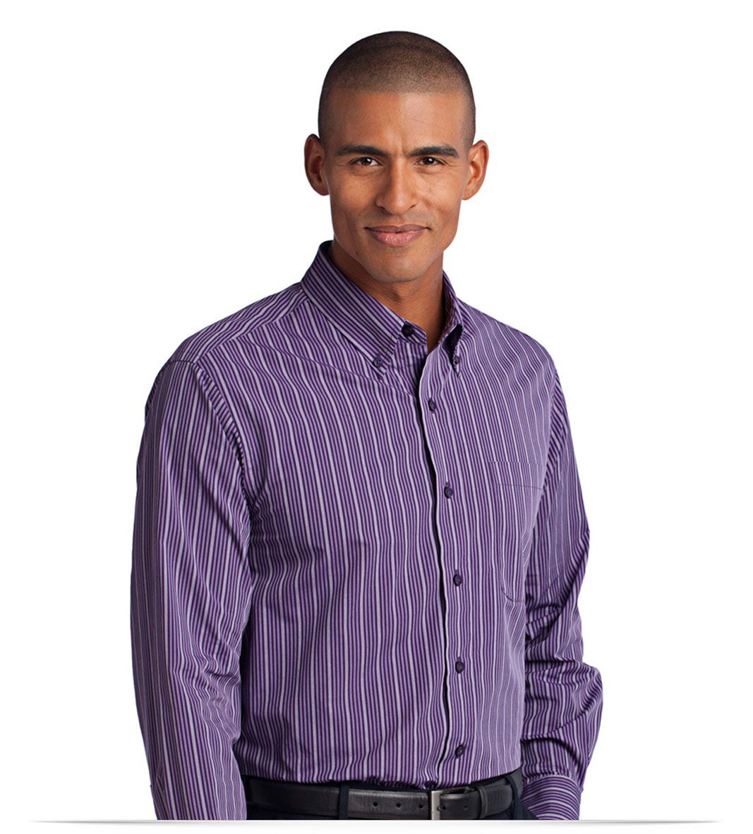 Customize Vertical Stripe Easy Care Shirt