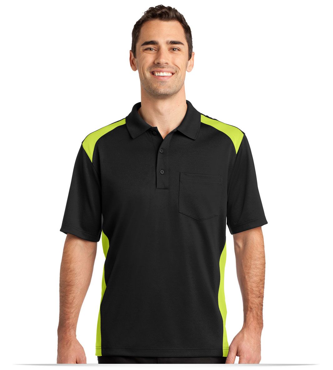 Customize Corner Stone Snag-Proof Colorblock Pocket Polo