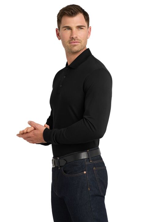 Port Authority L/S EZCotton Pique Polo - Image 3
