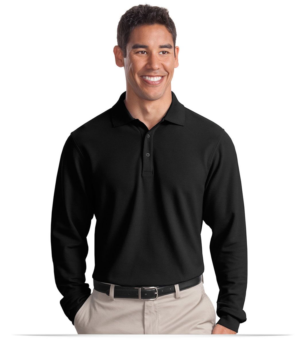 Personalized Port Authority Long Sleeve EZCotton Pique Polo