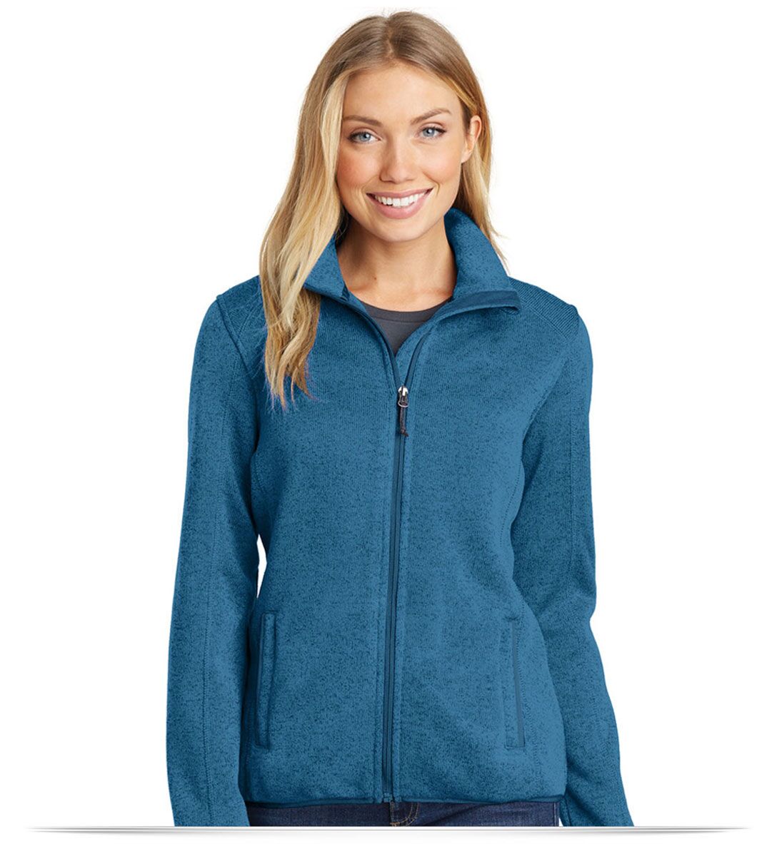 Embroidered Port Authority Ladies Sweater Fleece Jacket