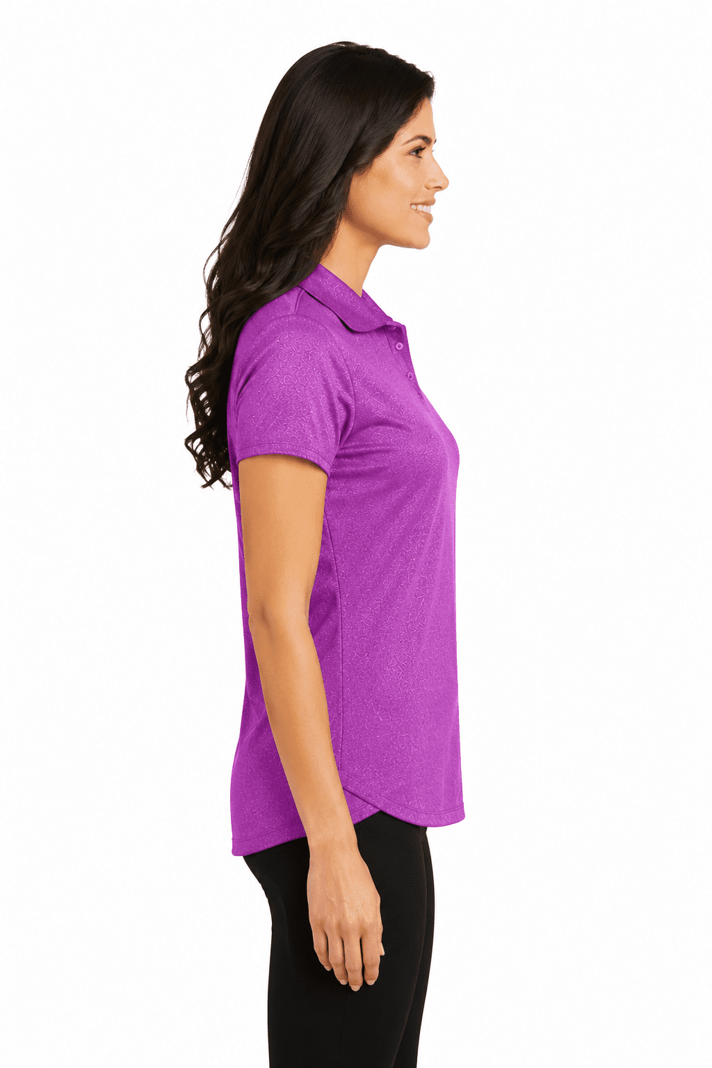 Port Authority Ladies Trace Heather Polo - Image 2