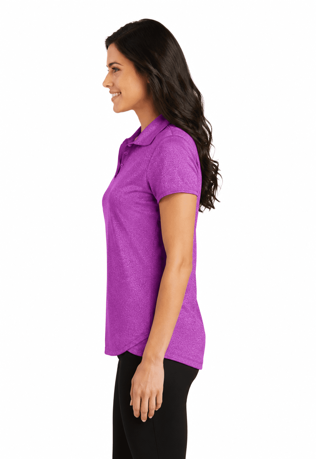 Port Authority Ladies Trace Heather Polo - Image 3