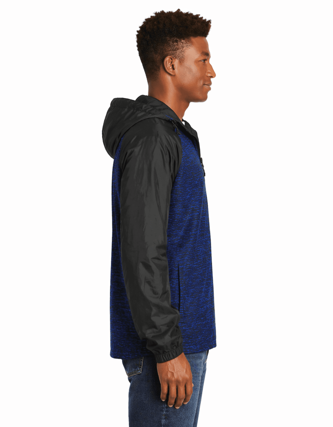 Sport-Tek Colorblock Raglan Hooded Wind Jacket - Image 2