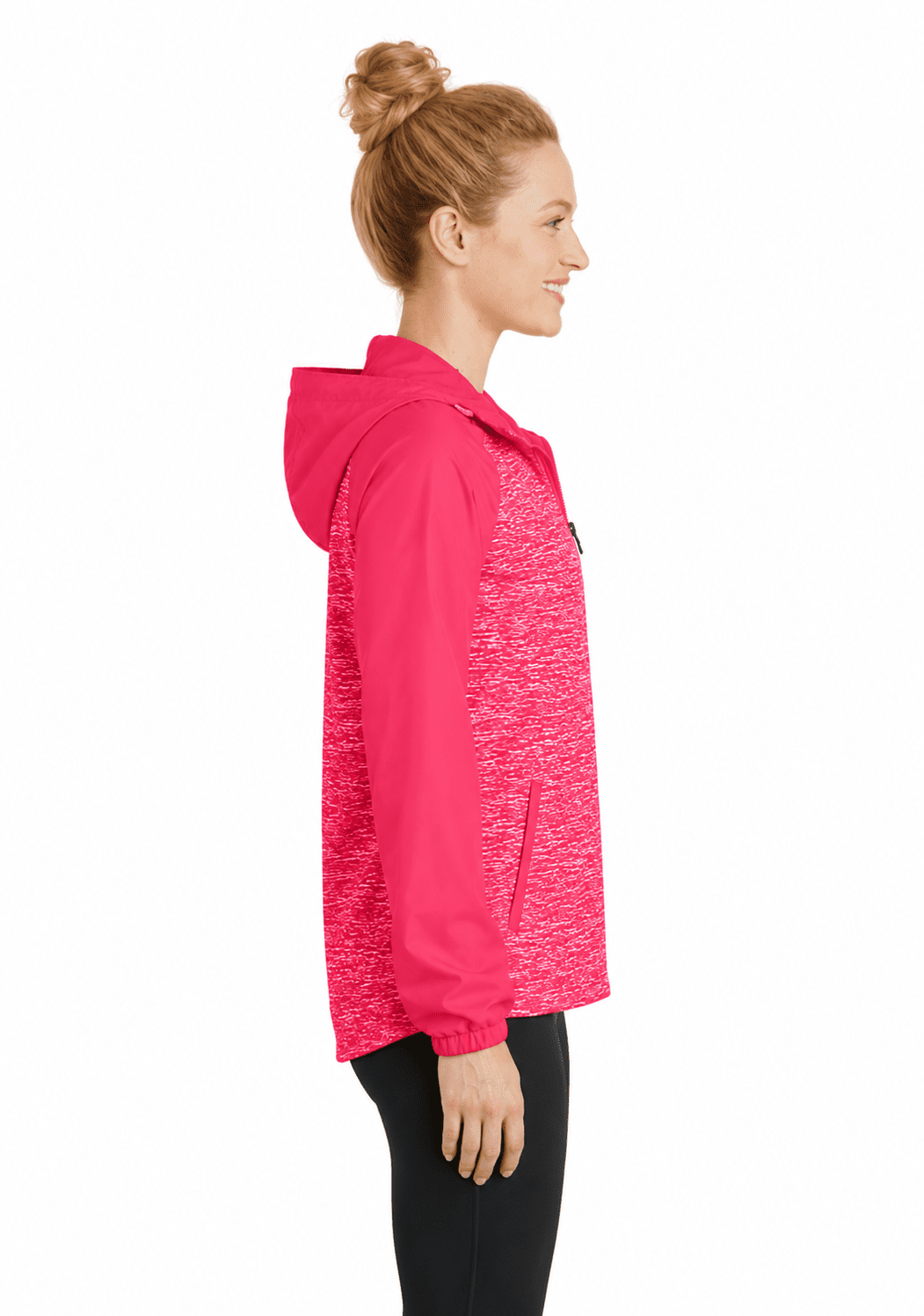 Sport-Tek Ladies Raglan Hooded Wind Jacket - Image 2