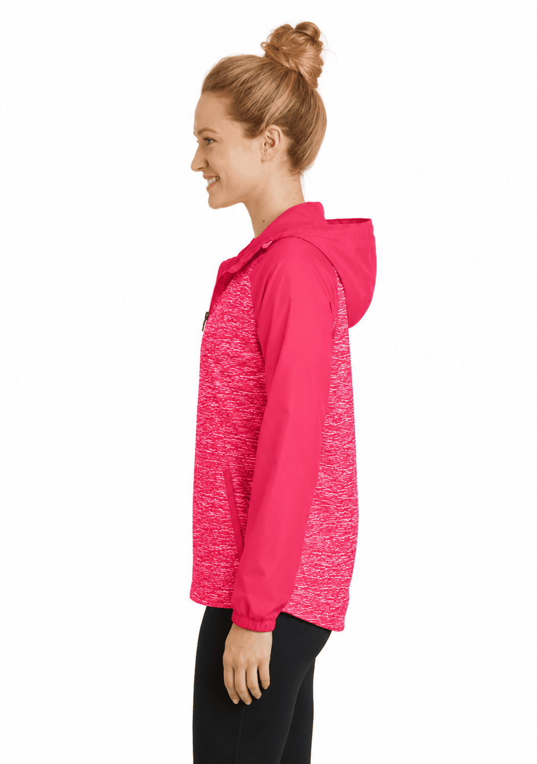 Sport-Tek Ladies Raglan Hooded Wind Jacket - Image 3