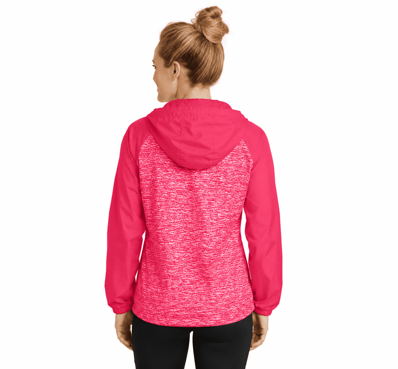 Sport-Tek Ladies Raglan Hooded Wind Jacket - Image 4