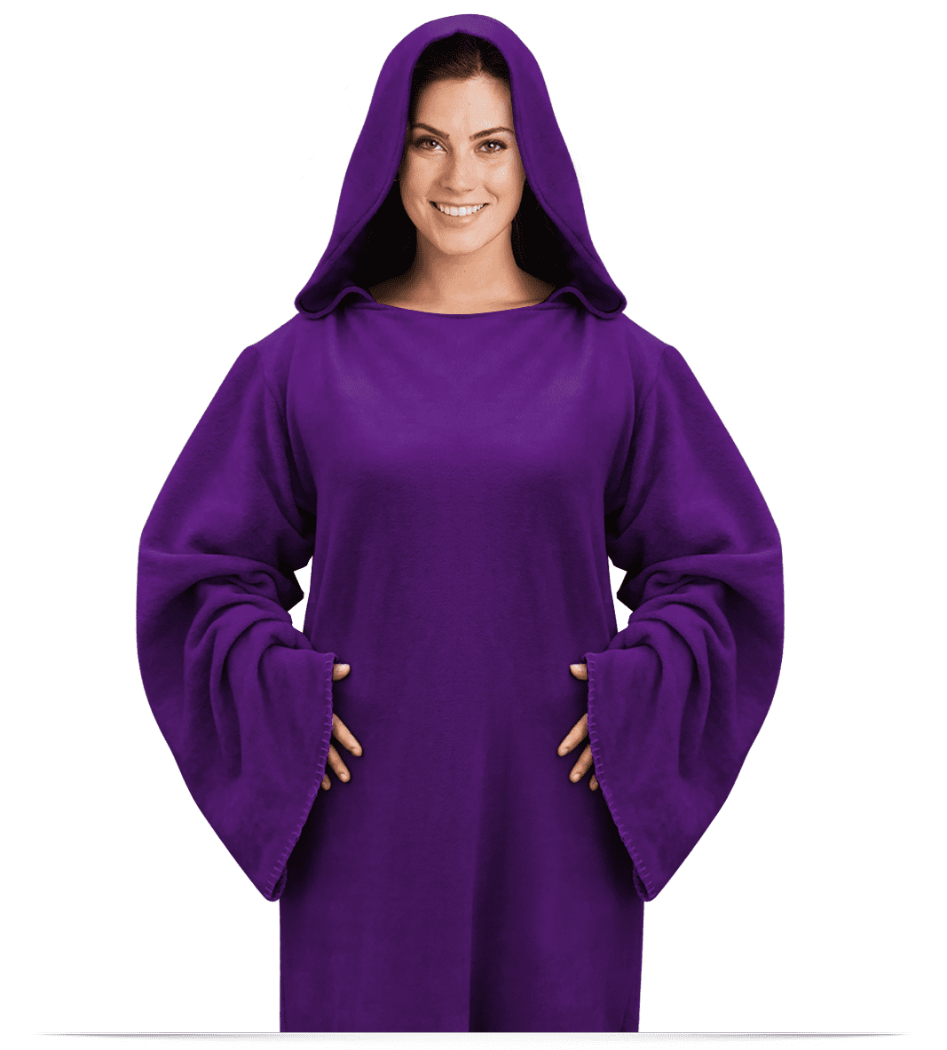 Custom Hooded Fleece Blanket with Sleeves