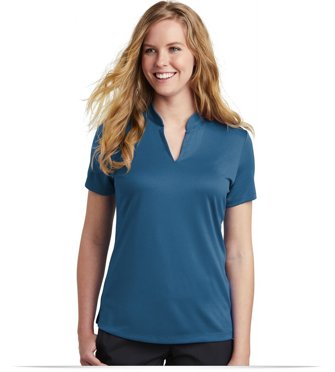 Nike Ladies Dri-FIT Hex Textured V-Neck Top
