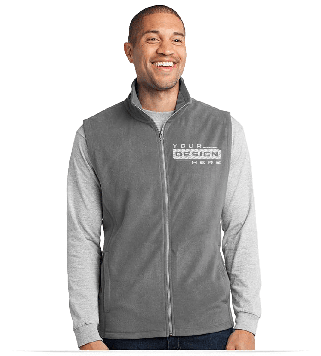 Embroidered Fleece Vests Custom for Men Personalized