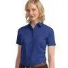Customize Ladies Short Sleeve Value Poplin Shirt