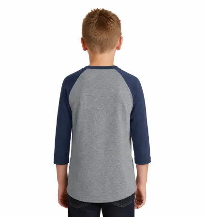 Port and Company Youth 3/4-Sleeve Raglan Tee - Image 4