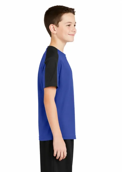Sport-Tek Youth Sleeve-Blocked Tee - Image 2