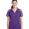 Custom Logo Sport Tek Ladies Tricolor Shoulder Sport Wick Polo