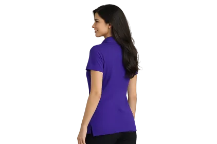 Port Authority Ladies Silk Touch Y-Neck Polo - Image 3
