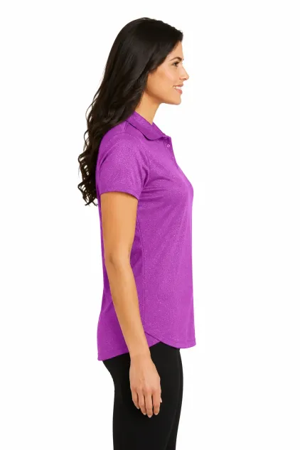 Port Authority Ladies Trace Heather Polo - Image 2
