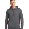 Embroidered Sport-Tek Fleece Colorblock Hooded Pullover