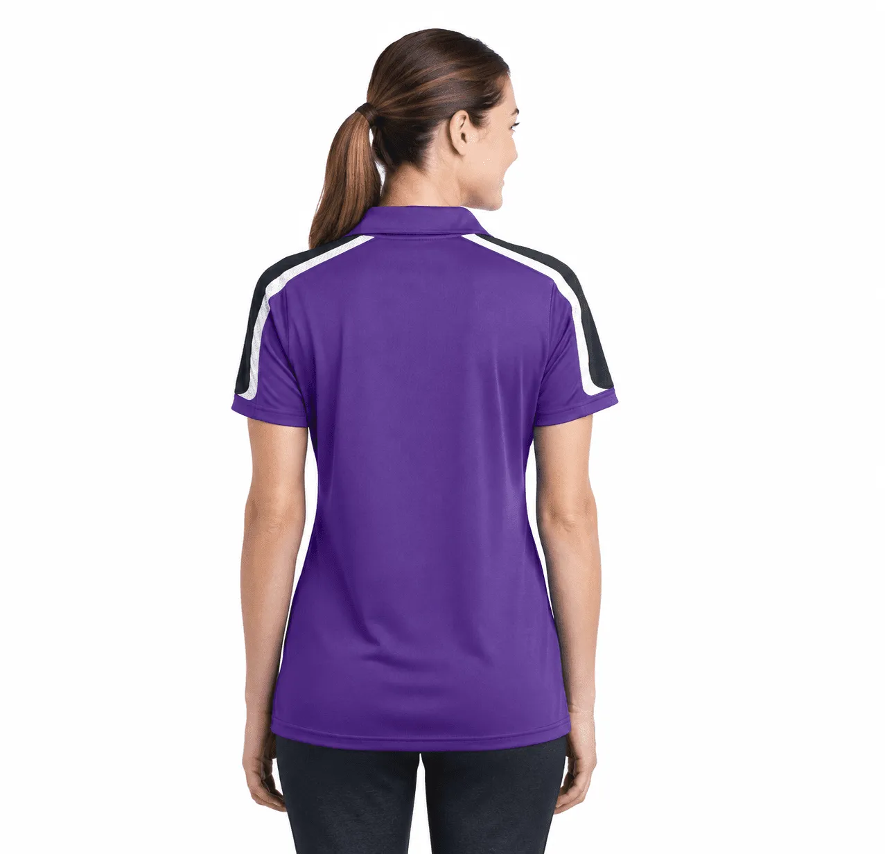 Sport-Tek Ladies Tricolor Shoulder Sport-Wick Polo - Image 4