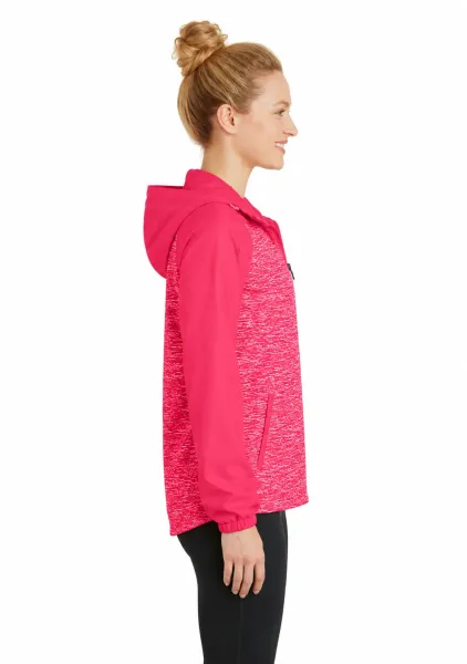 Sport-Tek Ladies Raglan Hooded Wind Jacket - Image 2